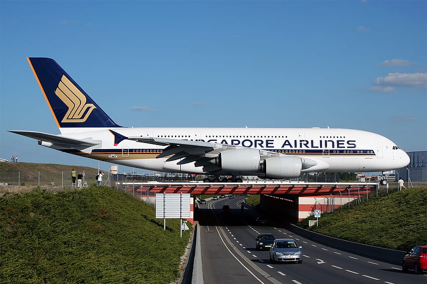 Singapur Havayolları Uçağı 2578'in Massive Airbus A380'i, Singapur Havayolları A380 HD duvar kağıdı