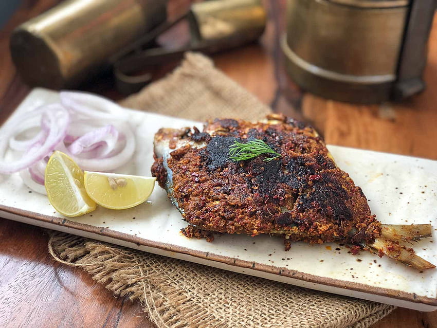 Konkani Style Pomfret Fry Recipe - South Indian Fish Fry Recipe by Archana's Kitchen HD wallpaper