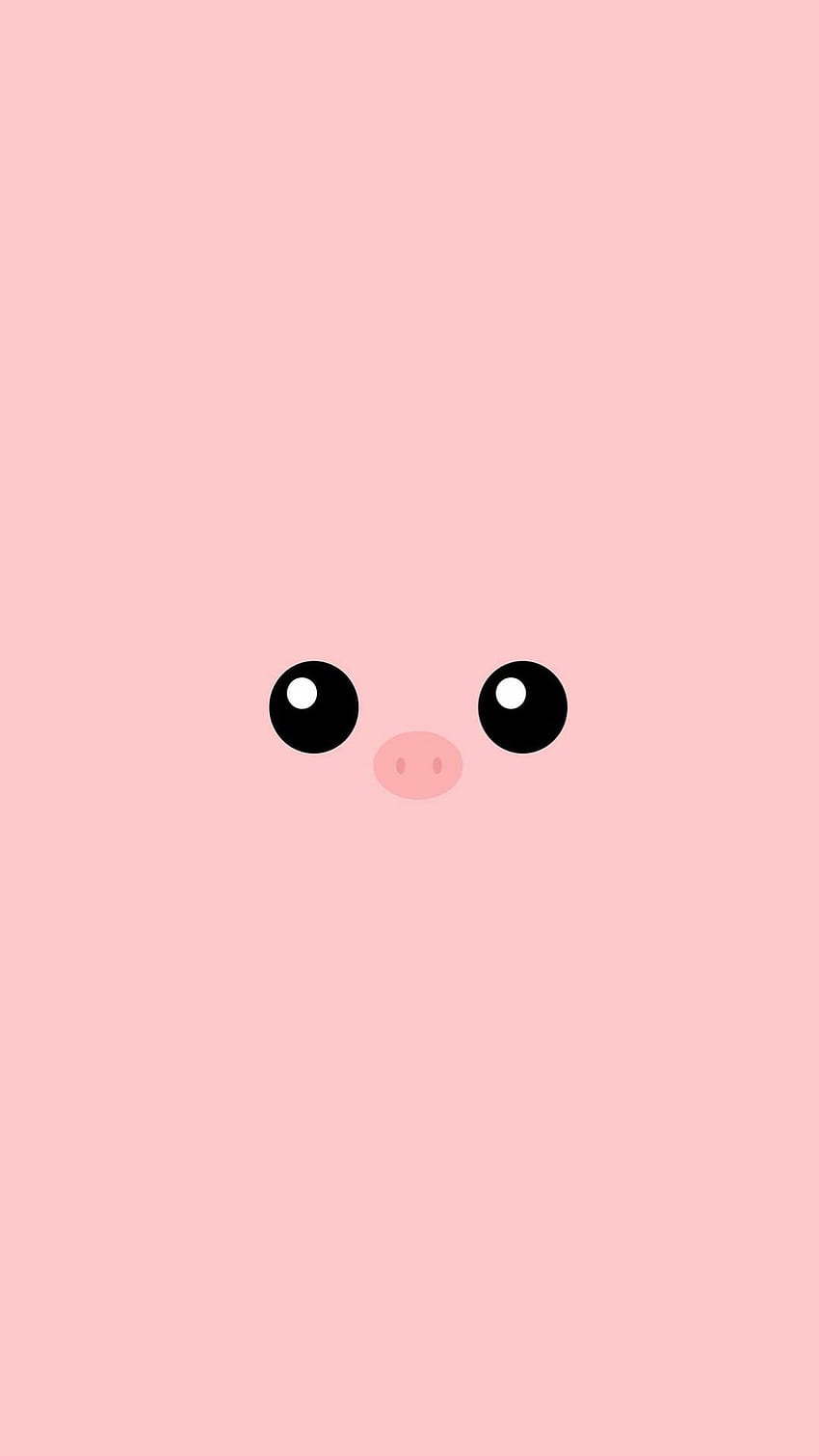Minimal Pink Piggy Cute Eyes iPhone fondo de pantalla del teléfono