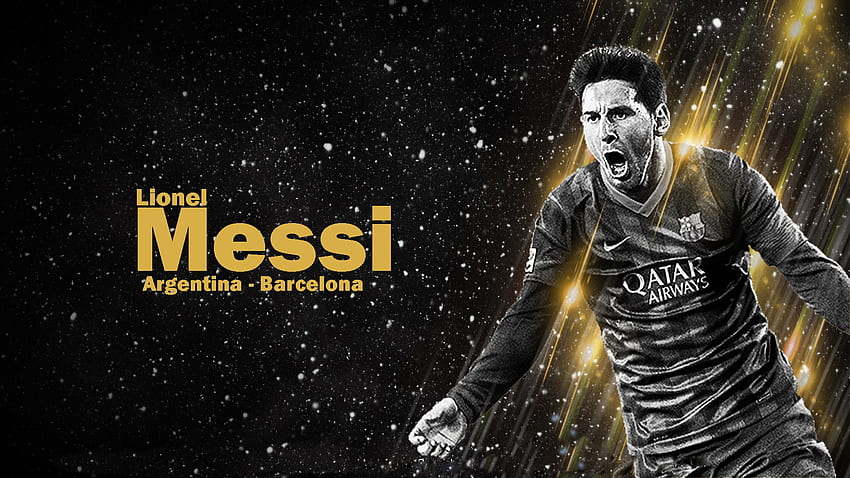 Ciemne tło Lionela Messiego. Puchar Świata FIFA 2022 Tapeta HD