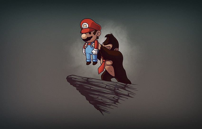 Minimalism, Figure, Mario, Background, Art, Mario, Donkey Kong, Super Mario, Donkey Kong, Reference for , section минимализм HD wallpaper