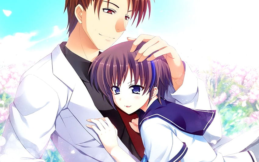 Romantische süße Anime-Paare Animierte Paare - Liebes-Cartoon-er, süße Paar-Cartoons HD-Hintergrundbild