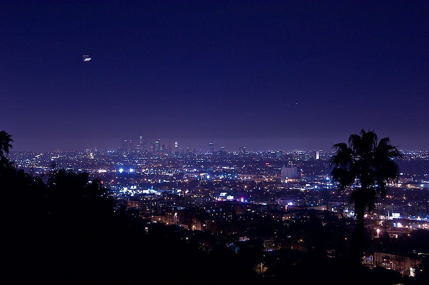 Hollywood Hills, Hollywood at Night HD wallpaper
