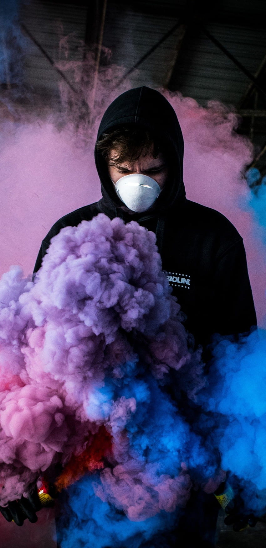 Boy With Smoke Bomb Colorful Samsung Galaxy Note 9, 8 HD phone wallpaper