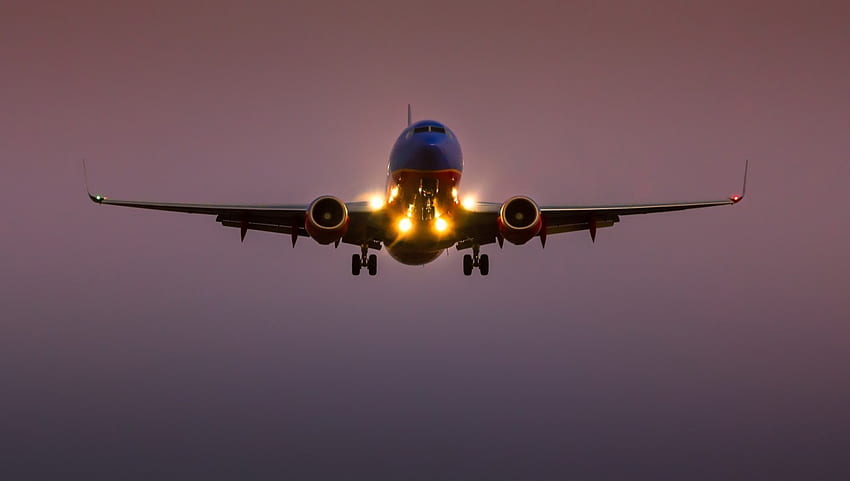 Boeing-737, notte, aereo, boeing, 737 Sfondo HD