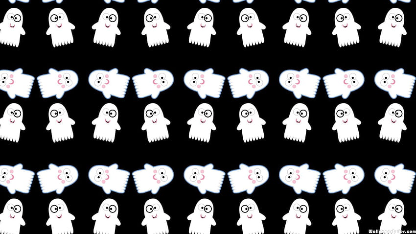 Cute Funny Ghost Pattern - Halloween Ghosts - HD wallpaper