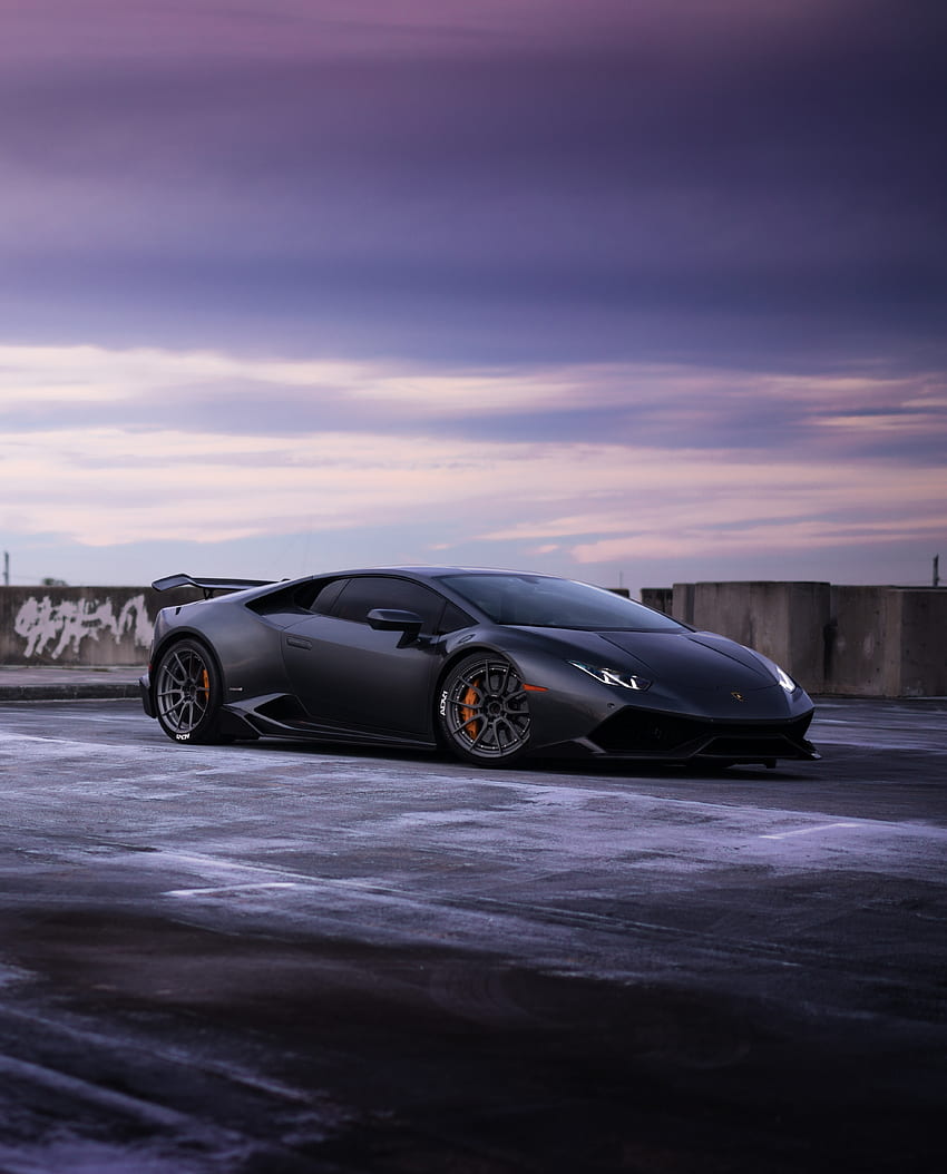 Czarny, sportowy ca, Lamborghini Huracan Tapeta na telefon HD