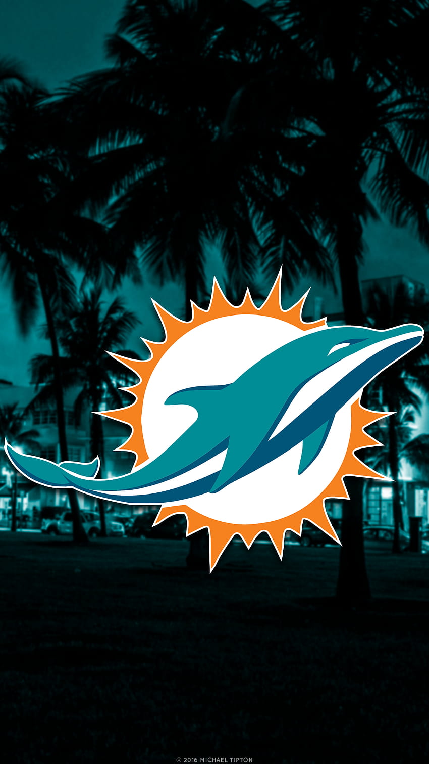 iPhone 7 Plus de los delfines de Miami. delfines de miami, logo de delfines de miami, delfines de miami fondo de pantalla del teléfono
