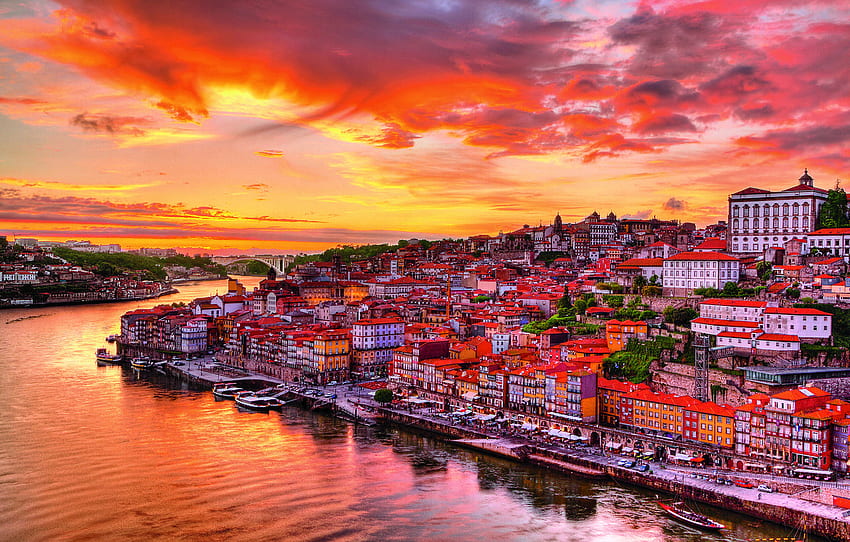 river, Portugal, Portugal, port, Porto HD wallpaper