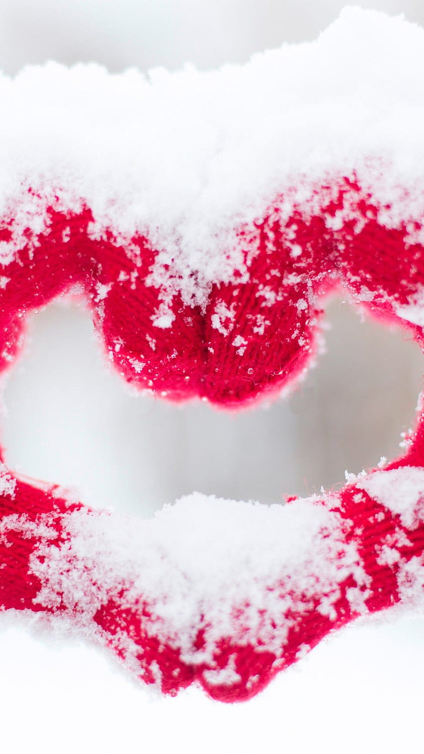 Beautiful Snow Heart for and Mobiles, Finger Heart HD phone wallpaper