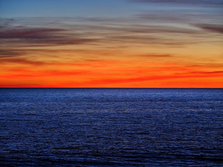 自然, 夕日, 空, 海, 地平線 高画質の壁紙