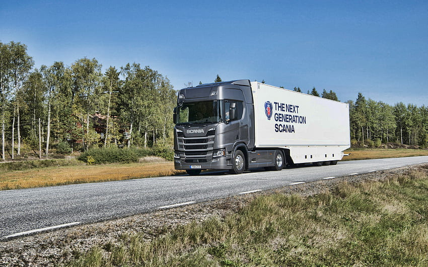 Scania R500, 2021, 4x2, camiones nuevos, La Próxima Generación Scania, nuevo gris R500, camiones Scania fondo de pantalla