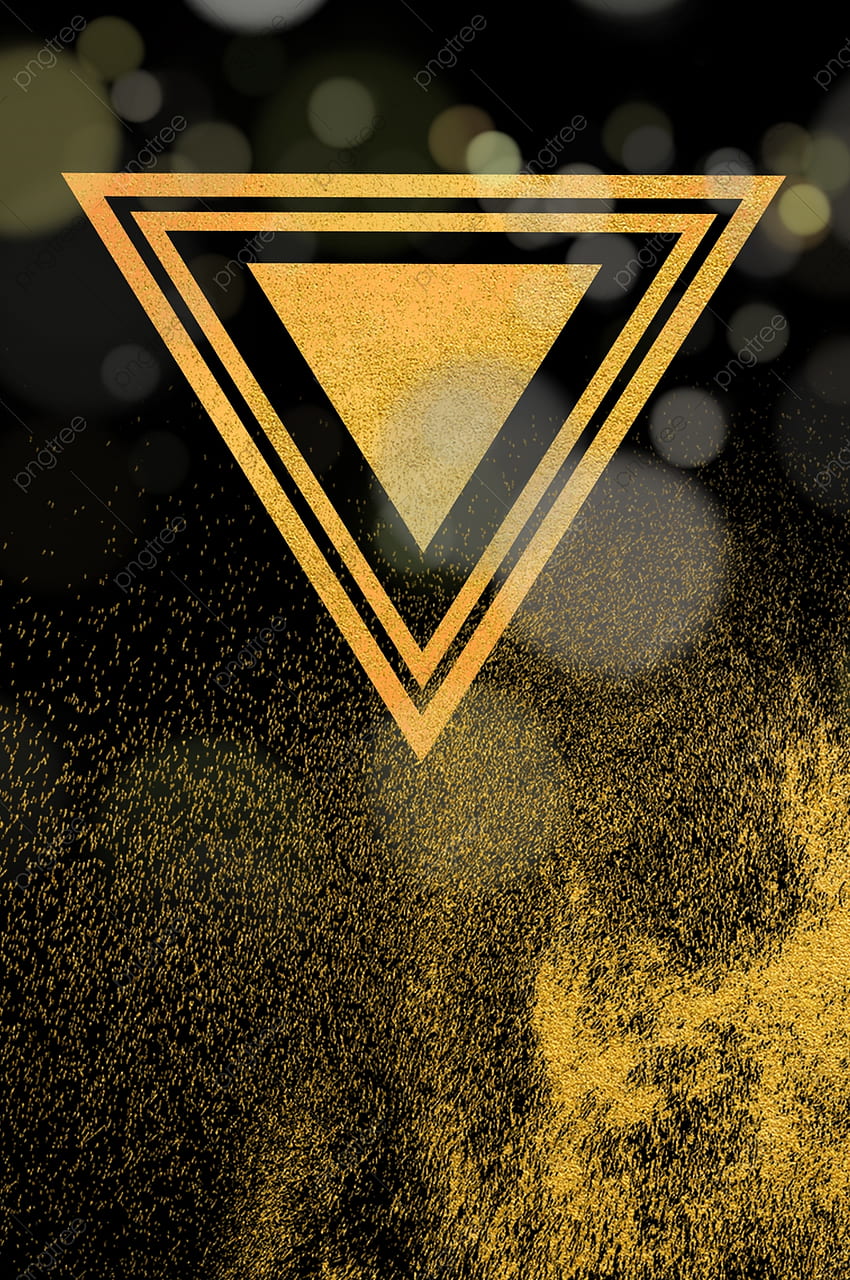 Fashion Golden Inverted Triangle Poster Background Material, Music, Fashion, Triangle Background for HD phone wallpaper
