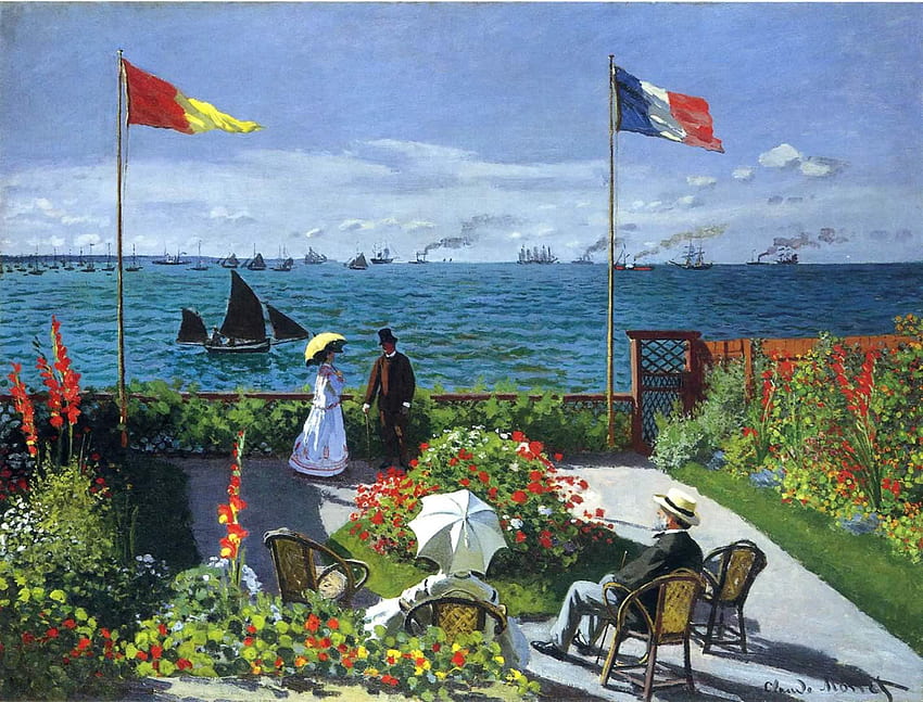 Jardim em Sainte Adresse - Claude Monet papel de parede HD