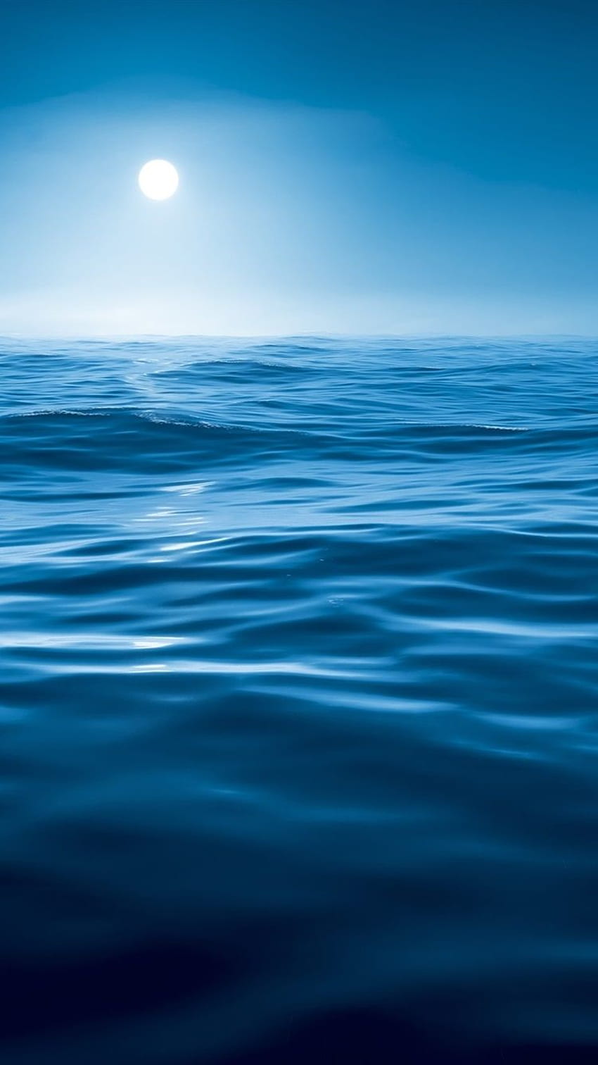Night, Water, Sea, Blue, Moon IPhone 8 7 6 6S , Background HD phone wallpaper