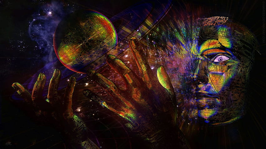 Psychodeliczny cg sztuka cyfrowa sci fi nauka kosmos wszechświat surrealistyczny, God's Amazing Creation Universe Tapeta HD