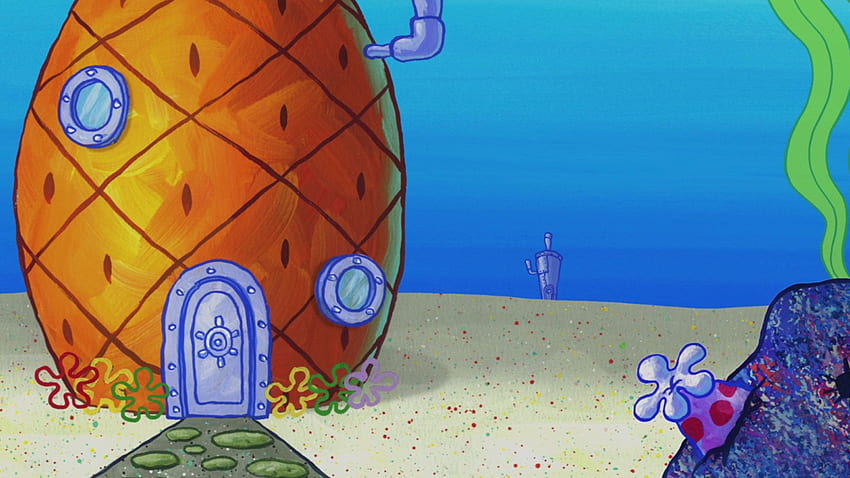 Of all the Zoom video calls, these are the best background we've seen (so far), Spongebob Pineapple HD wallpaper