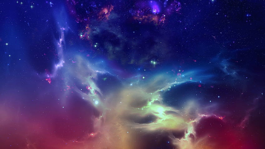Raum und Sterne, bunte Galaxie HD-Hintergrundbild