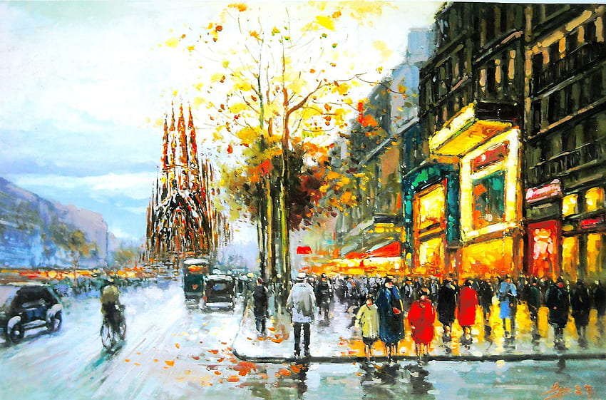 Painting . Victorian Painting, Rainy Day Painting HD wallpaper
