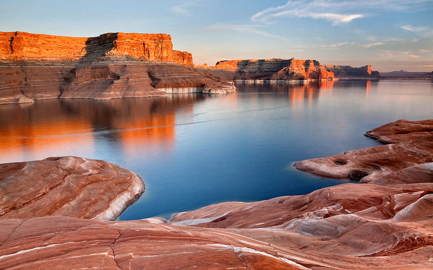 Padre Bay, graphy, landscape, USA, beautiful, Lake Powell, scenery, wide screen, nature, , Utah HD wallpaper