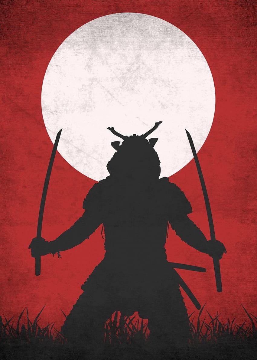Kurz zum Anime. Samurai-Kunstwerk, Samurai-Kunst, japanische Kunst, Rote Samurai-Kunst HD-Handy-Hintergrundbild