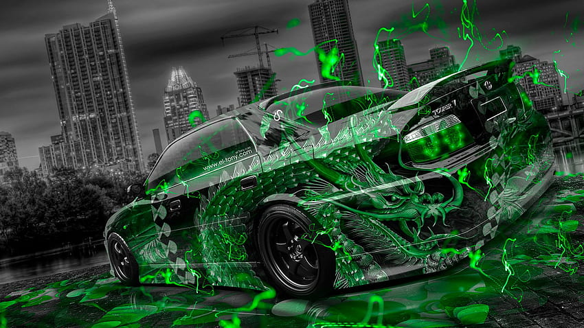 Voiture Neon Inspirational toyota Chaser Jzx100 Jdm Tuning, Neon Green Car Fond d'écran HD