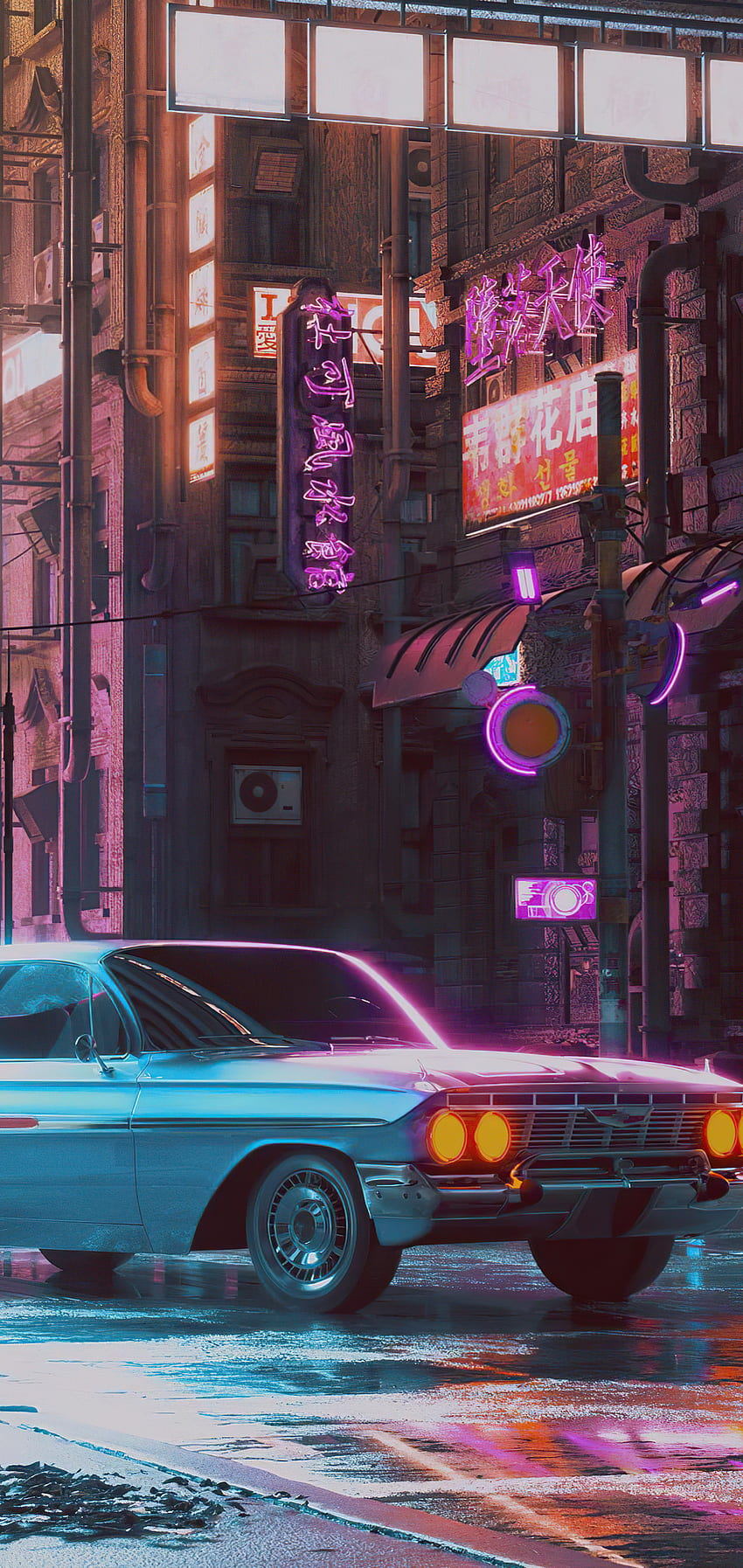 Lonely Night 80s Retro Car One Plus 6, Huawei p20, Honor view 10, Vivo y85, Oppo f7, Xiaomi Mi A2 , , Background, and, Retro Tokyo HD phone wallpaper
