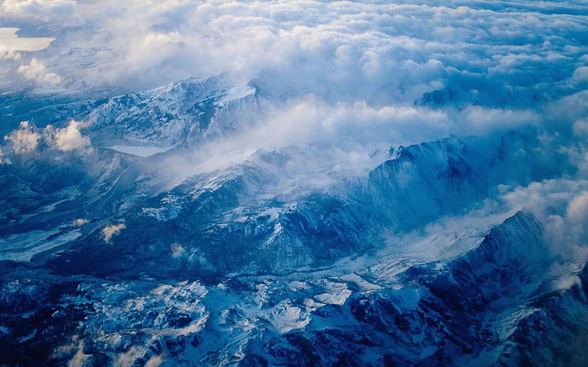 自然, 山, 雲, 雪, 頂点, レリーフ, 高さ, トップス 高画質の壁紙