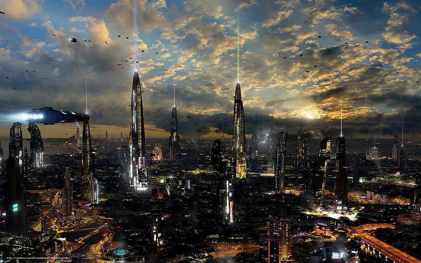 あなたの、モバイル＆タブレット用のサイエンスフィクションの未来の未来的な風景都市[]。 サイエンス フィクションの惑星の風景を探索します。 コンピューター サイエンス , 科学 高画質の壁紙
