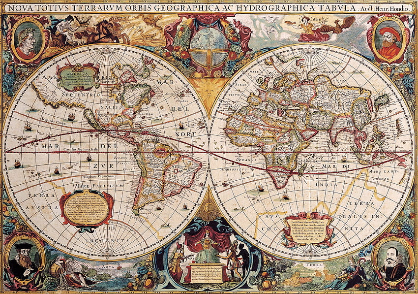 Vintage mapa świata Zapisz starą mapę ziemi Tapeta HD