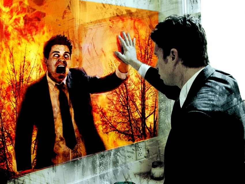 Senses Fail Mirror, mirror, music, abstract, flames, fire, senses fail, band HD wallpaper
