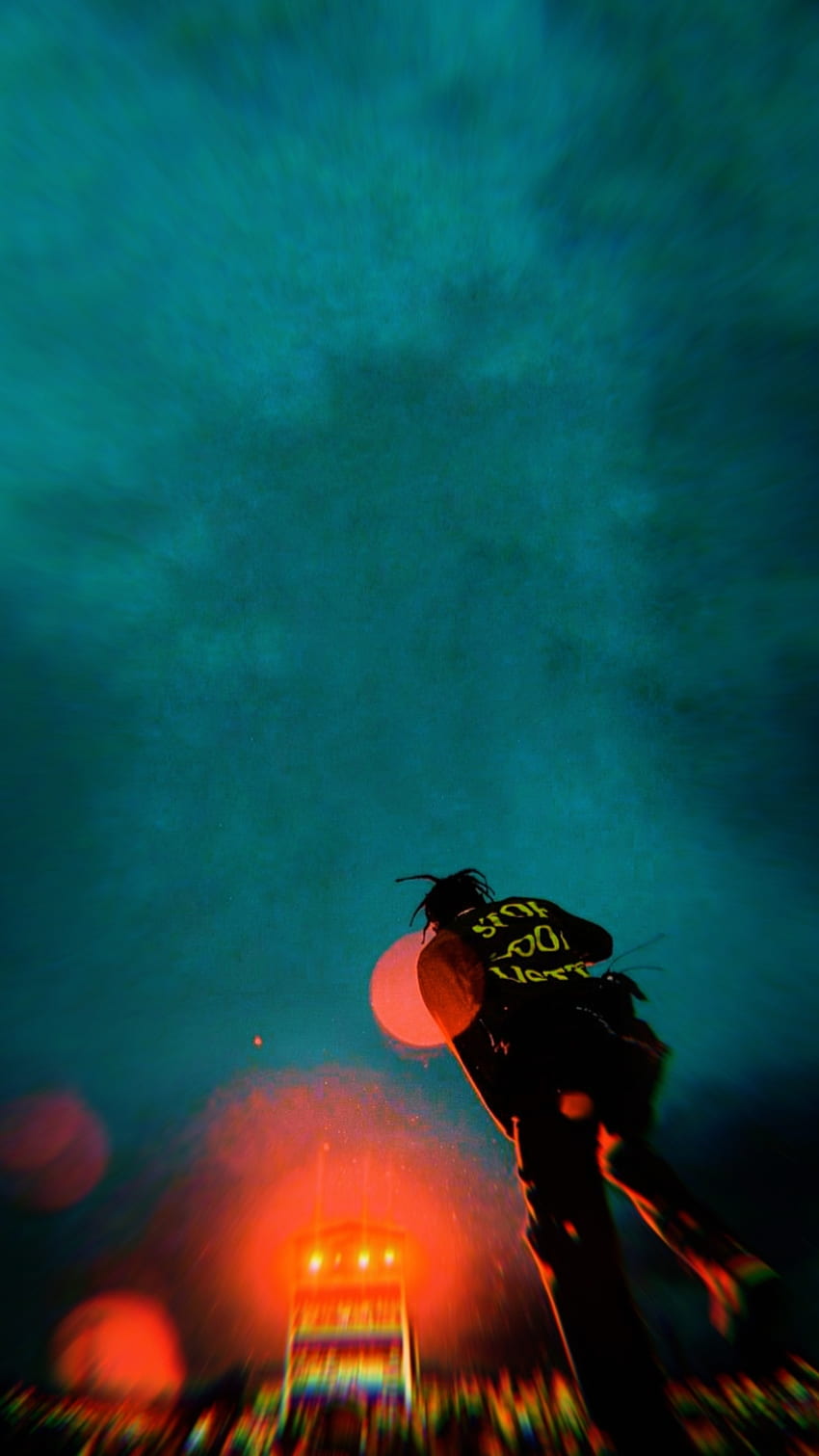 トラビス・スコット、空、水中ダイビング HD電話の壁紙