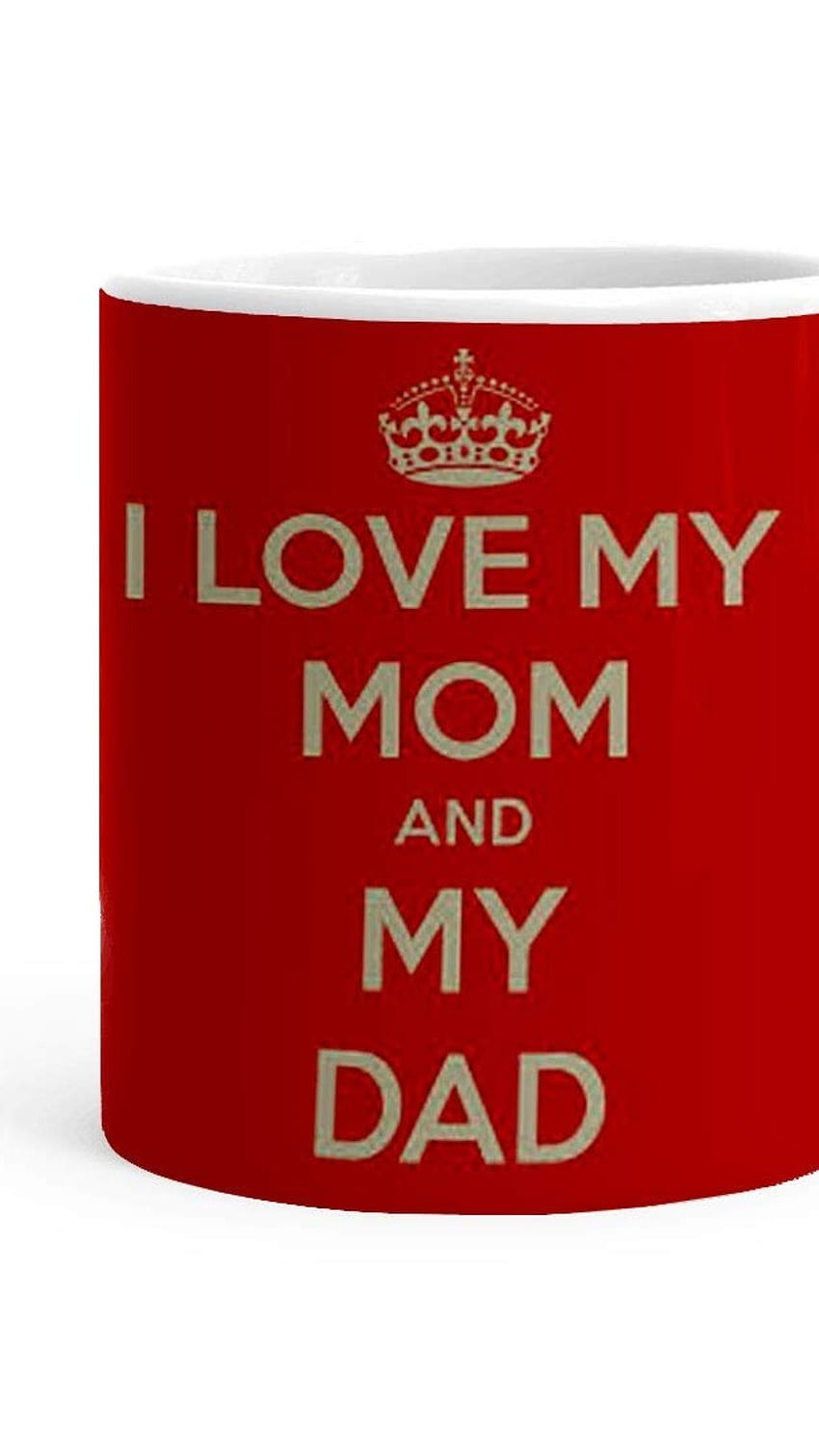 I Love Mom Dad, Red Print, Coffee Mug HD phone wallpaper | Pxfuel