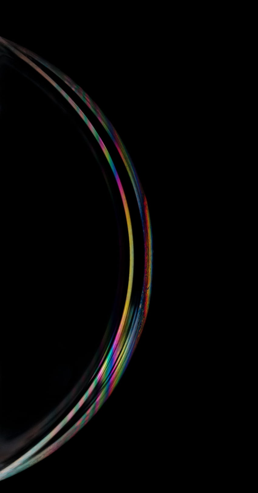 Rainbow, Dark, Black Background, Round HD phone wallpaper