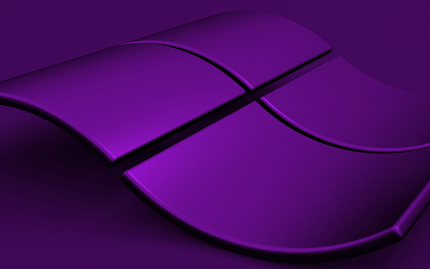 Logo di Windows viola scuro, Windows 3D Sfondo HD