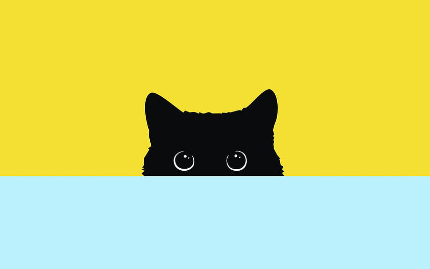 귀여운 미적 미니멀리즘 – HIT, 귀여운 고양이 미학 HD 월페이퍼
