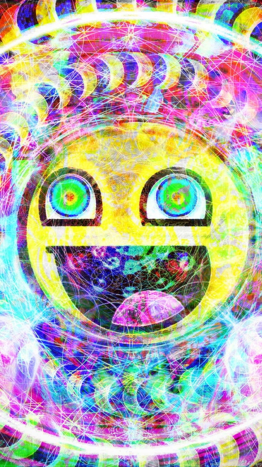 Trippy Psychedelic Awesome Smiley iPhone 6 Фон HD тапет за телефон