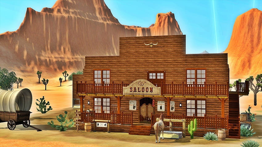 салон . Old West Saloon , Saloon и Western Saloon, 3D Wild West HD тапет