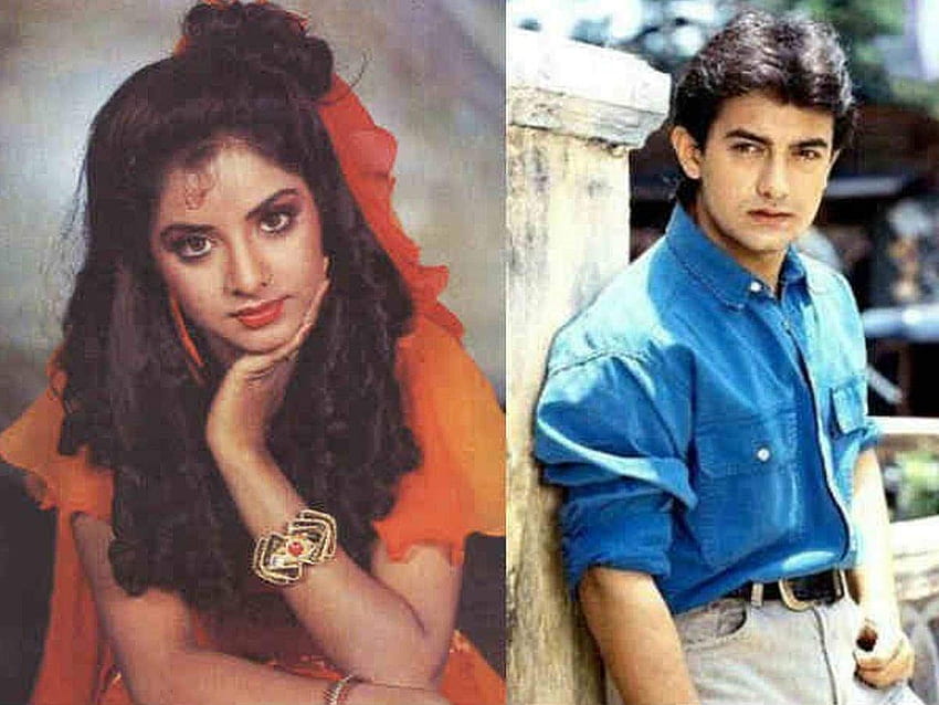 When Divya Bharti cried because of Aamir Khan and Salman Khan came, Divya Bharathi HD wallpaper