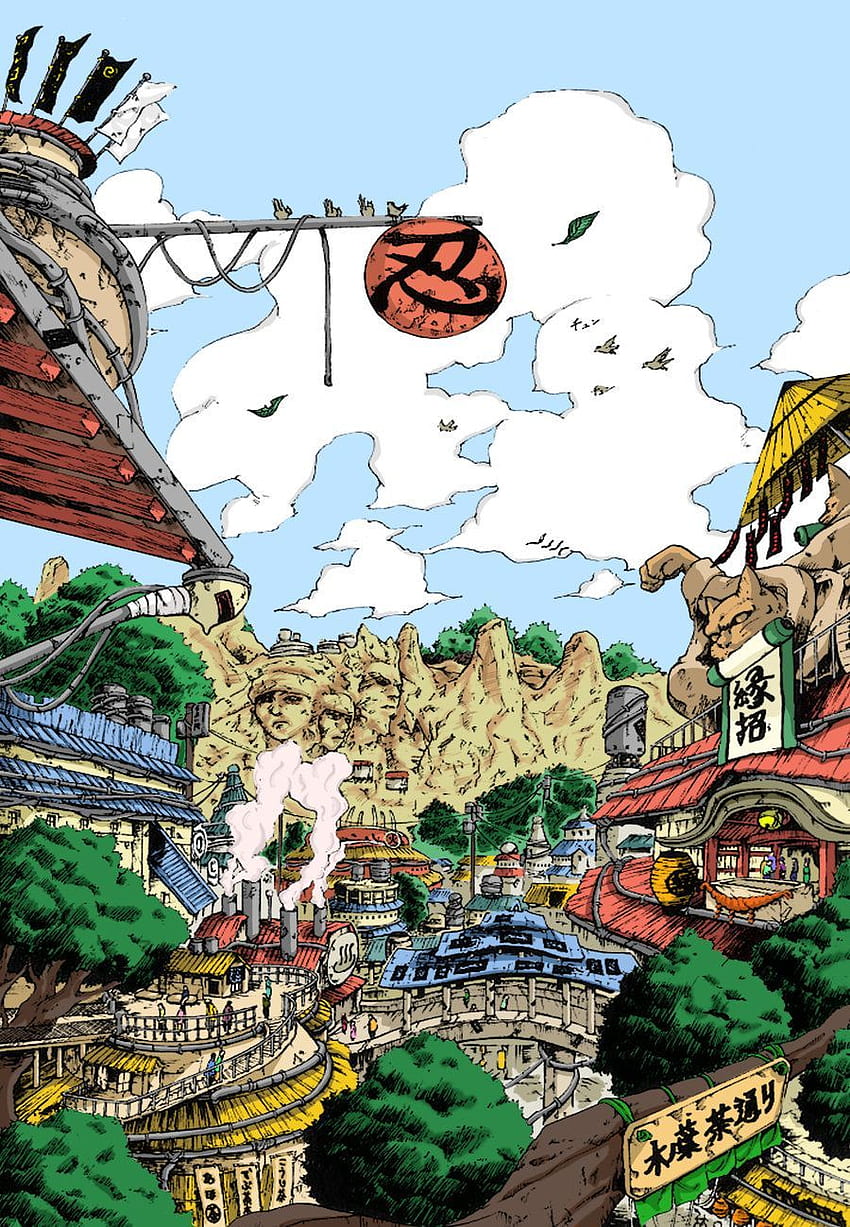 Konoha. Arte naruto, Naruto , Naruto uzumaki, Hidden Leaf Village fondo de pantalla del teléfono