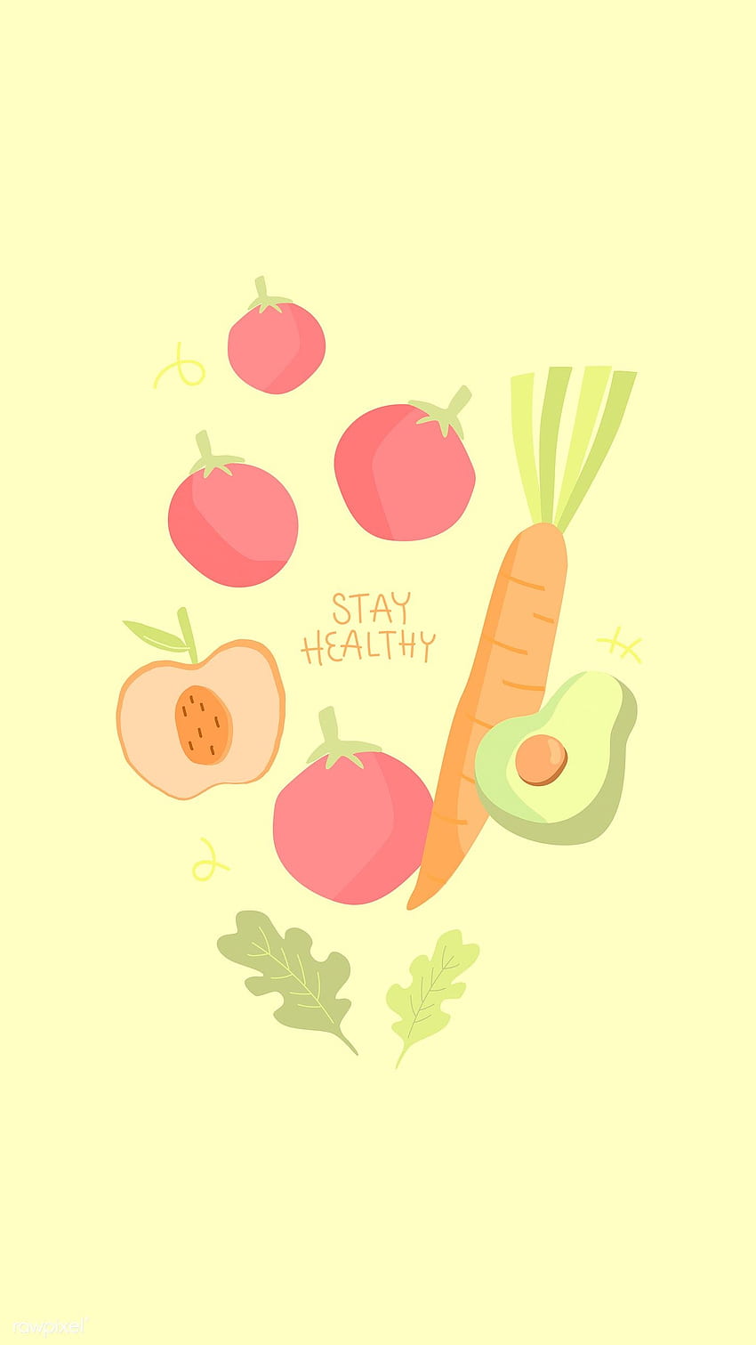 Hand drawn vegetables phone background, Cute Vegetable HD phone wallpaper