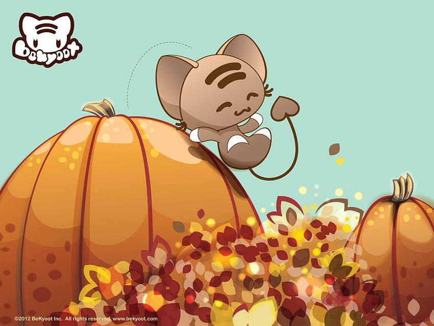 be kyoot pumpkin jumping. Cute Kawaii Resources, Kawaii Autumn HD wallpaper