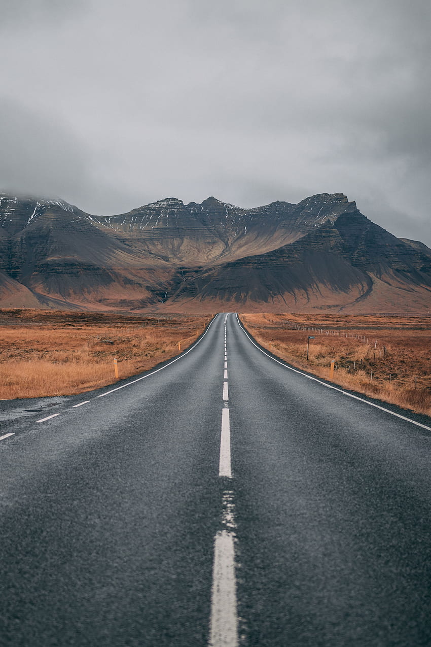 Nature, Mountains, Road, Markup, Iceland HD phone wallpaper