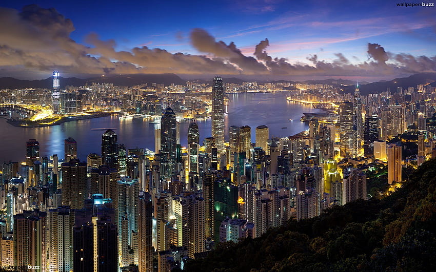 Tour nocturno guiado por la ciudad de Hong Kong - Asia Green Travel, paisaje de Hong Kong fondo de pantalla