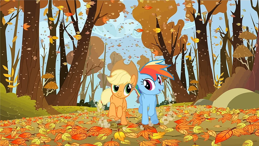 Jesień My Little Pony Rainbow Dash Applejack. Tapeta HD