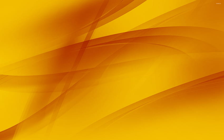 オレンジ色の波 - 抽象、黄色の波 高画質の壁紙