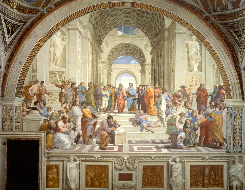 Die Schule von Athen, altgriechische Philosophie HD-Hintergrundbild