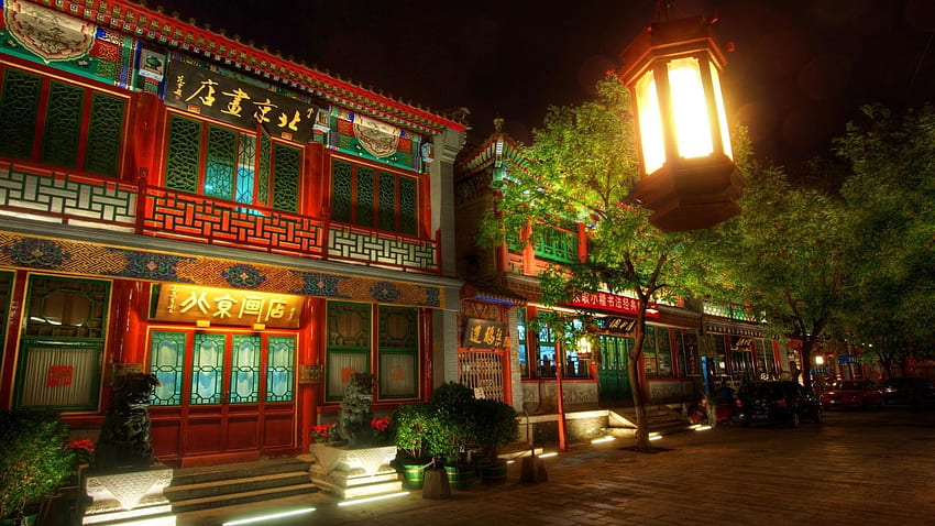 Traditional architecture in the Chinese city , Chinese Town HD wallpaper