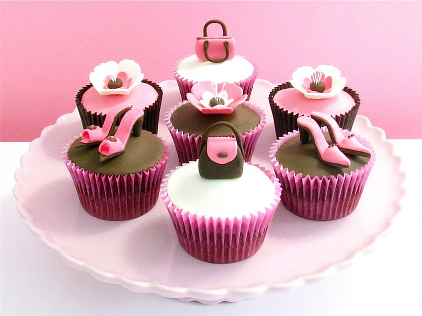Doces para doce Luna, luna, rosa, doces, cupcakes papel de parede HD