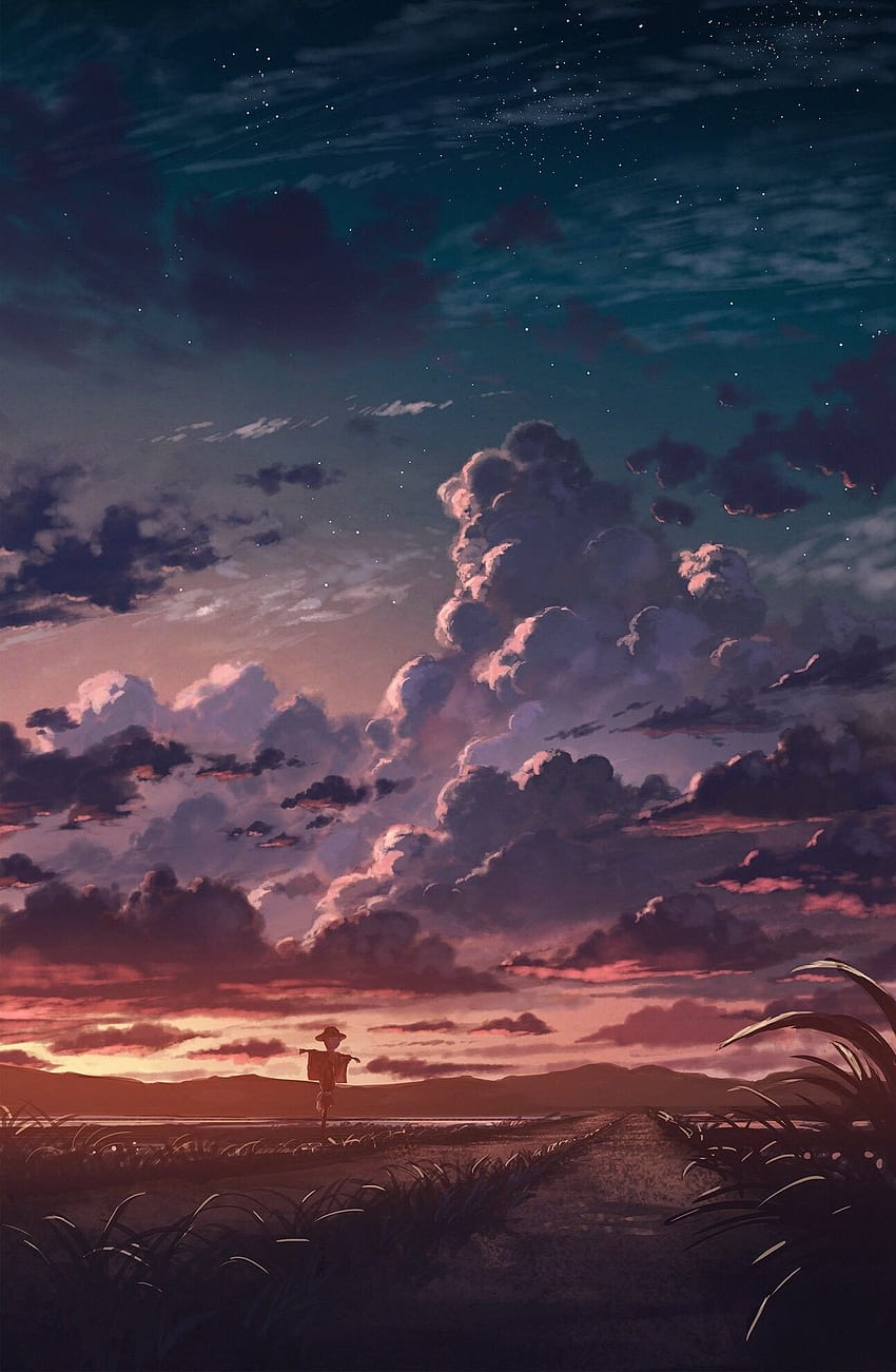 Pastel color of sky background. Illustration graphic design generative ai.  Anime cartoon style Stock Illustration | Adobe Stock